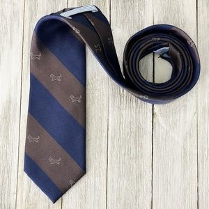TOMMY HILFIGER Diagonal Stripe Dachshund Silk Necktie
